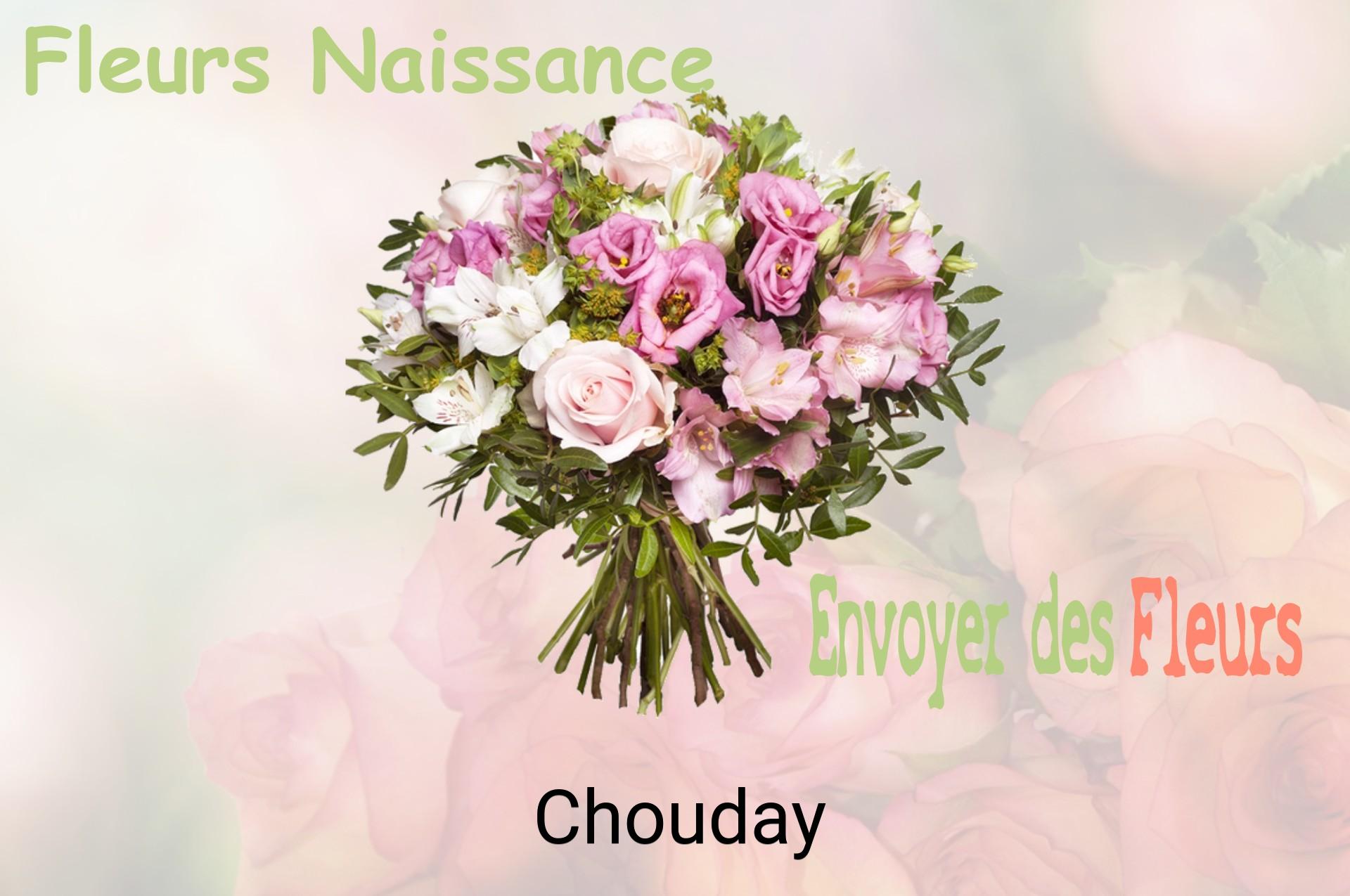 Bouquet de fleurs de naissance livré à Chouday