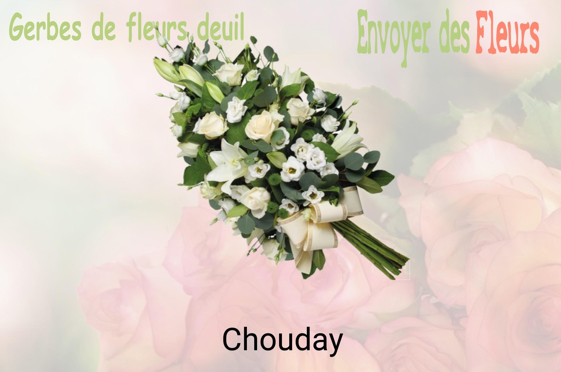 Gerbe de fleurs de deuil livrée à Chouday